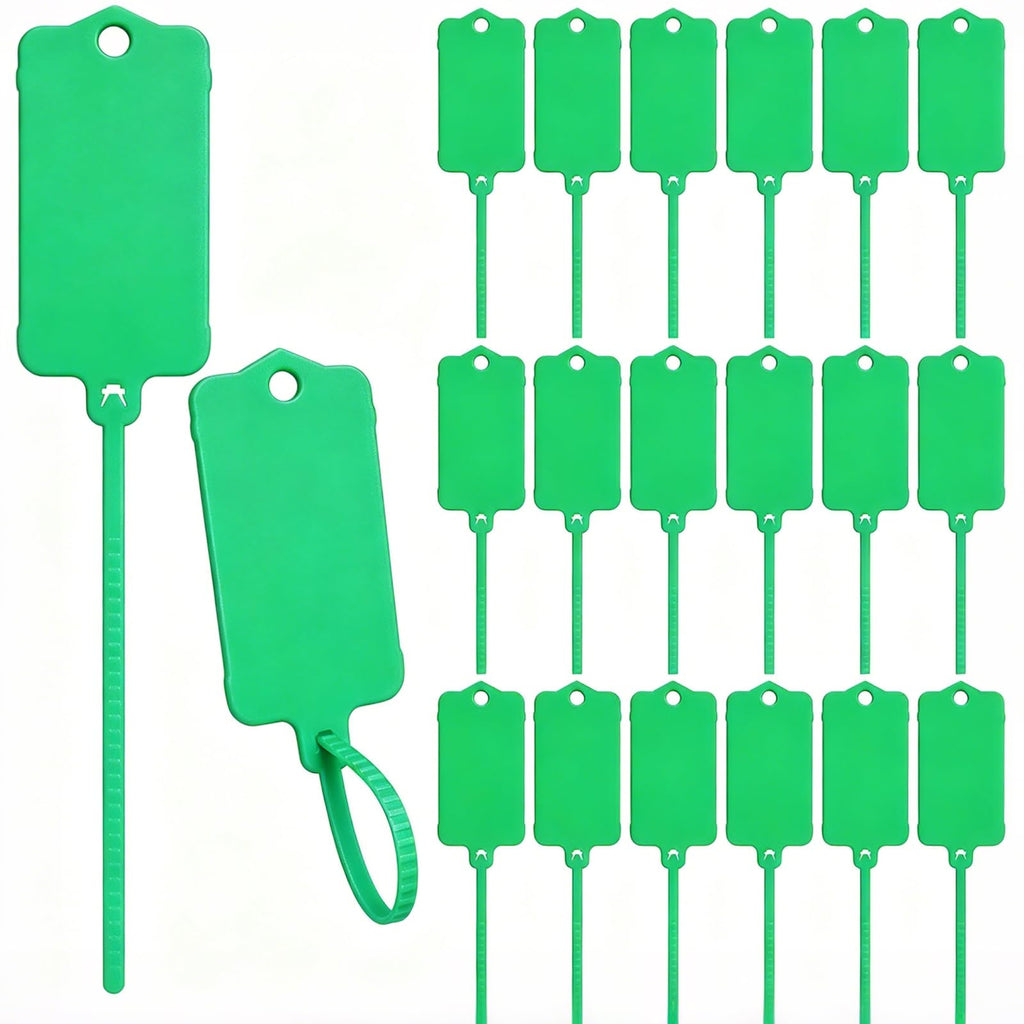 100 Pcs 1.46“ x 2.48” Plastic Shipping Tags, Green