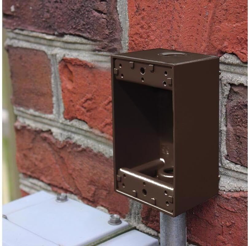 Sigma Engineered Solutions 14250BR Weatherproof 1/2" 3 Hole 1-Gang Box, BR