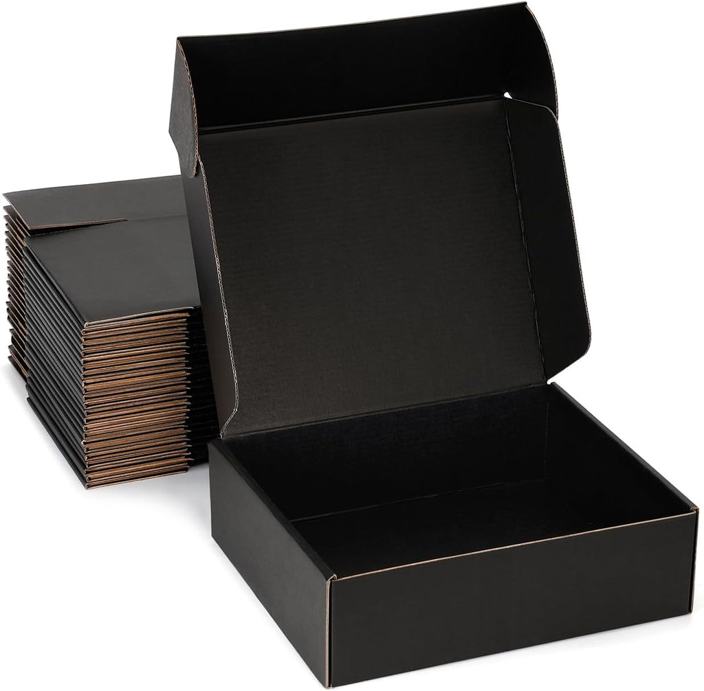 Black Shipping Boxes 9x6x2 Inches, 20 Pack