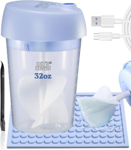 Auto Resin Mixer, Rechargeable Epoxy Mixer with Silicone Cup | Hands-Free Mixing Design, Rechargeable Electric