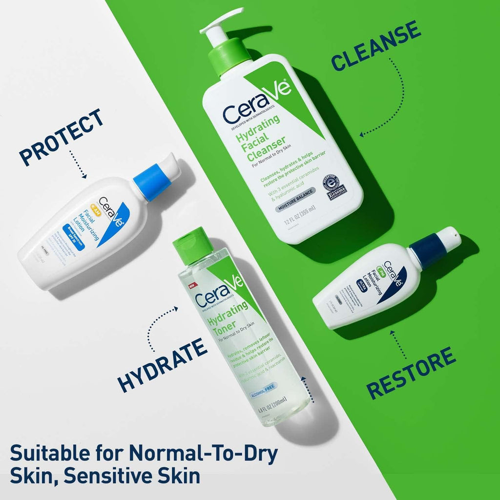 Hydrating Face Toner with Hyaluronic Acid & Niacinamide, 68oz | Skin Care Formula with Ceramides Gently Softens and