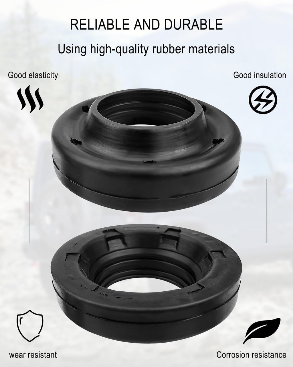 2 Pcs Front Upper Coil Spring Isolators Fit for Jeep Wrangler JK JKU