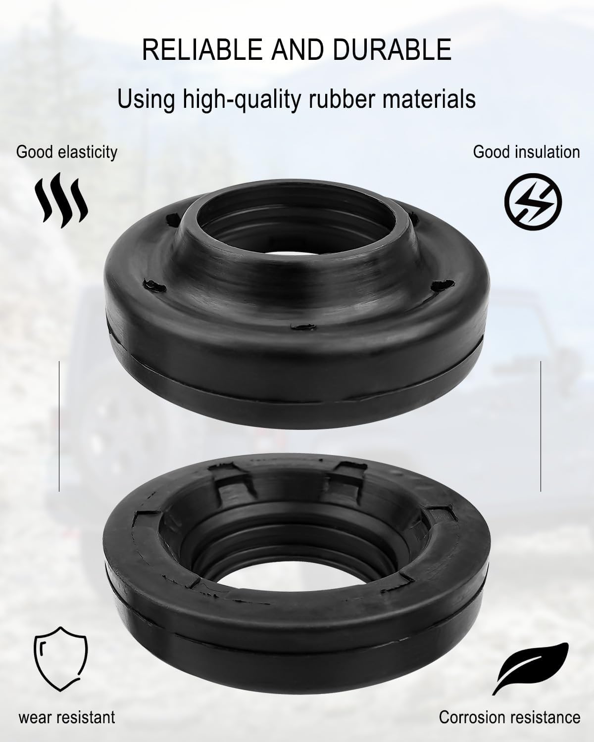2 Pcs Front Upper Coil Spring Isolators Fit for Jeep Wrangler JK JKU