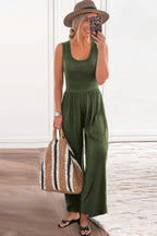 Women's Sleeveless Wide Leg One Piece Jumpsuits