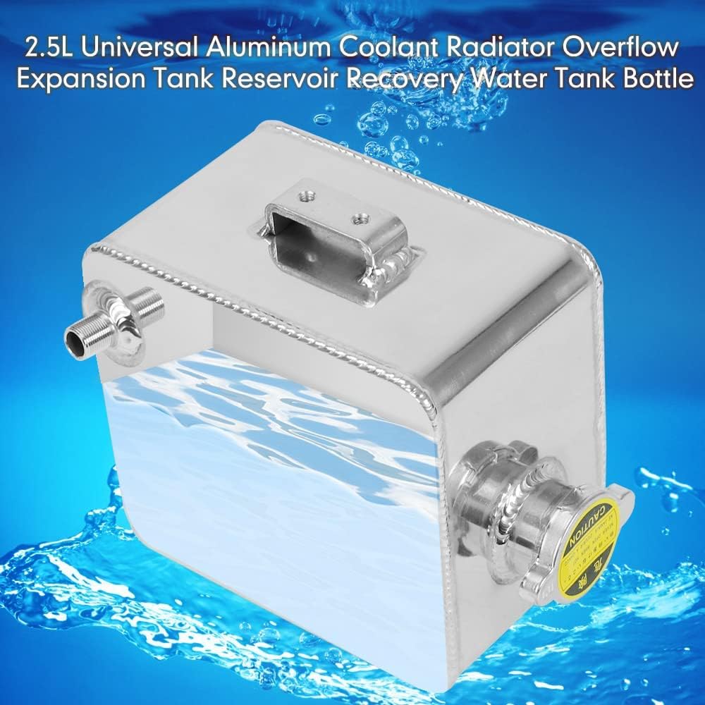 2.5L Aluminum Coolant Radiator Overflow Expansion Tank | Universal Reservoir Recovery Water Tank Bottle for Car Truck