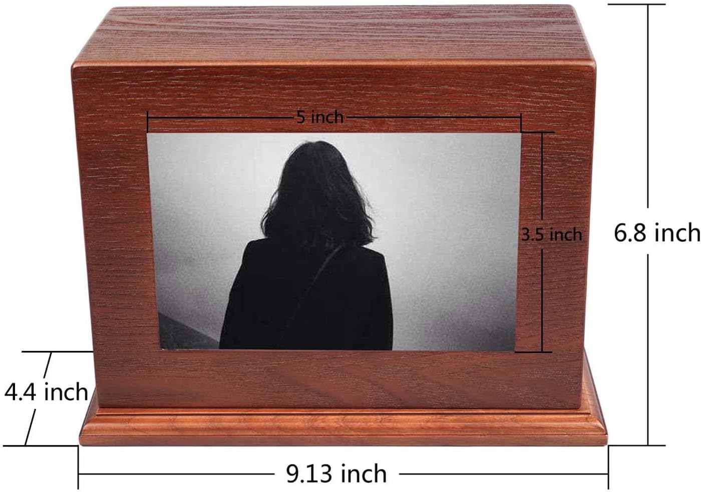 Cremation Urns for Human Ashes Adult Male Female, Wooden Photo Frame Urns Box and Casket for Ashes Men Women Child