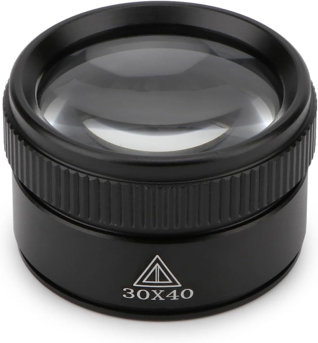 30X Portable Jewelers Loupe Pocket Handheld Magnifier | Sturdy metal, loupe handheld magnifying glass for jeweler