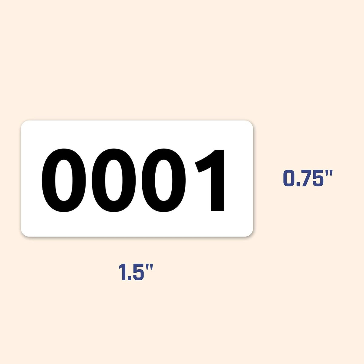 1-1000 Consecutive Number Inventory Labels Stickers Sheets, 1.5" x 0.75"