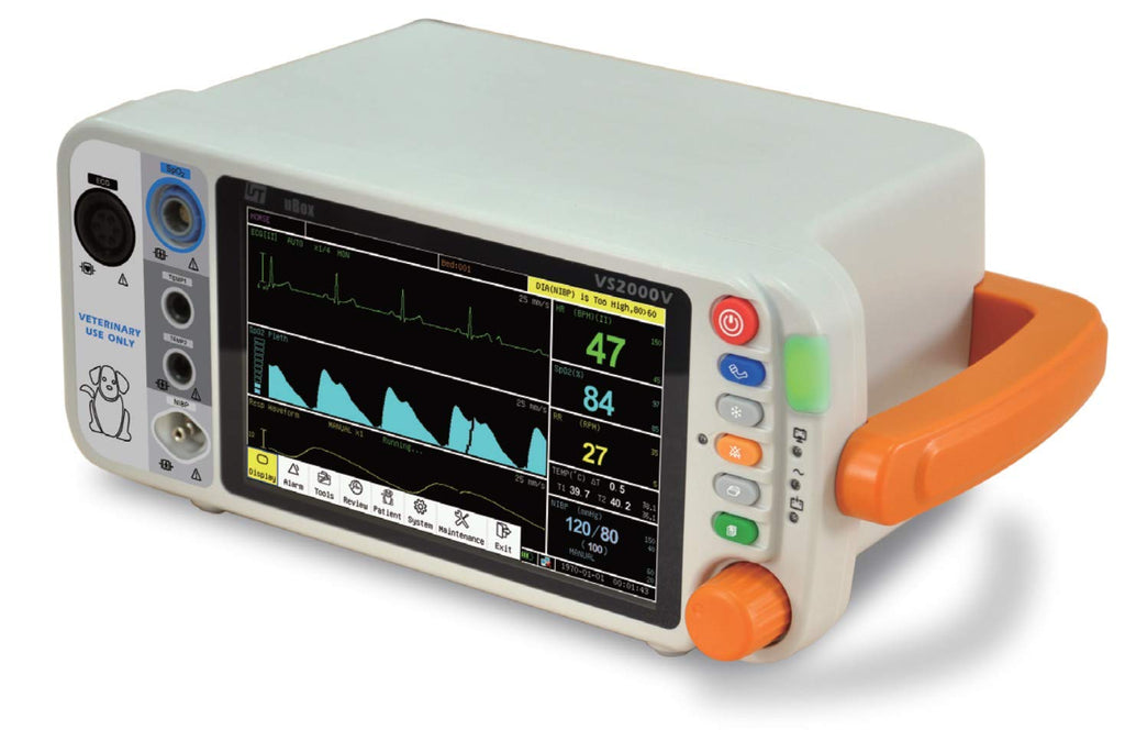 VS2000V Veterinary 7.1" Vital Signs Monitor with ECG, SPO2, NIBP,Temp, RESP, PR