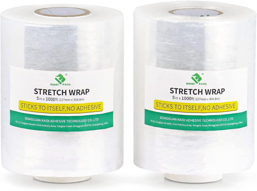 Plastics Industrial Mini Stretch Wrap Film Replacement 5" x 1000ft Roll, 80 Gauge for Moving, Packing Wrap Industrial