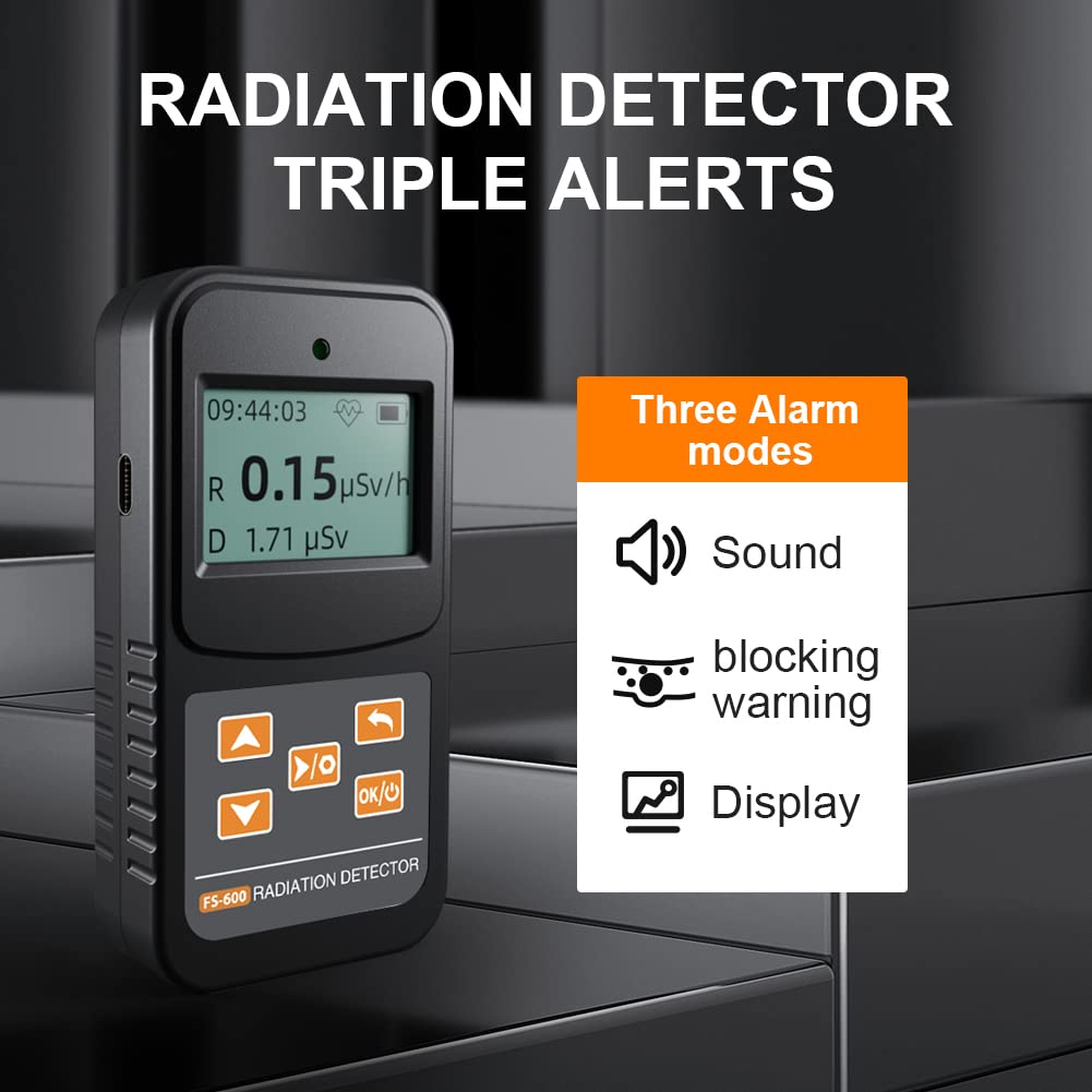 Nuclear Radiation Detector, Geiger Counter with Click Sound for Beta Gamma X-ray, Portable Alarm Radioactive