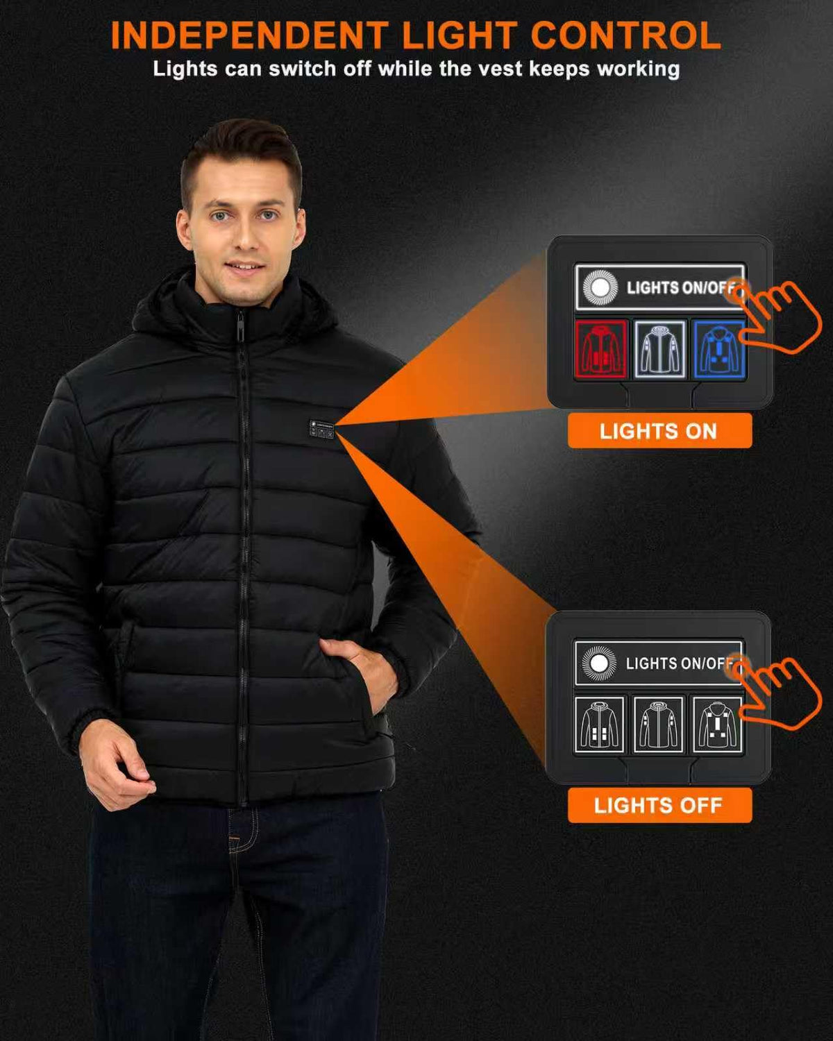 Heated Jackets for Men with Battery Pack, Electric Warm Down Coat