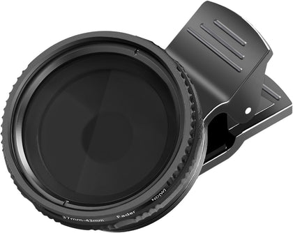 37mm Clip On ND2-ND400 Phone Lens ND Filter Kit: Variable Neutral Density Filter with Phone Clip Compatible with