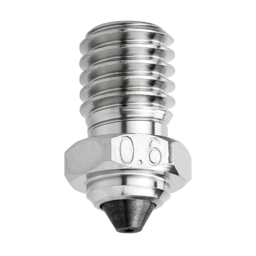 SeulQir Dual-Metal Tungsten Carbide Tip E3D V6 Nozzle, 0.6mm 3D Printer nozzles for Prusa i3 MK3S/Mini,Anycubic i3
