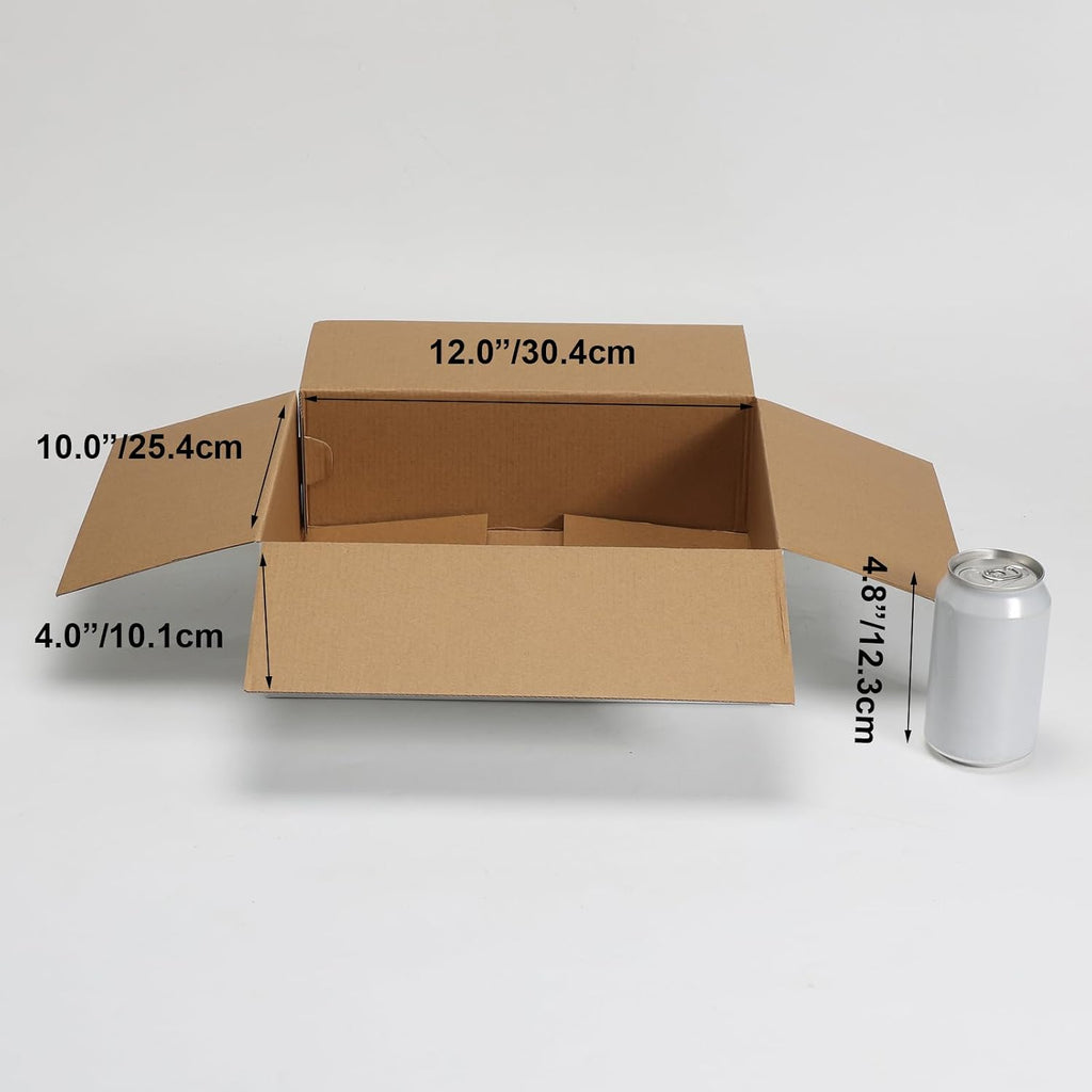 12x10x4 Shipping Boxes 15 Pack, White Packing Mailing Boxes
