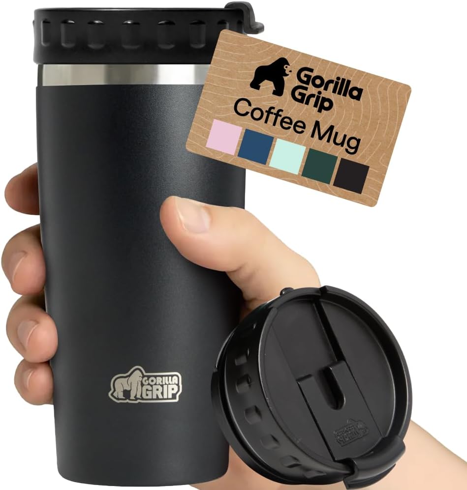 304 Stainless Steel Double Insulated Travel Coffee Mug, Leakproof Lid with Smooth Sip Top, Prevent Spills, Dent &