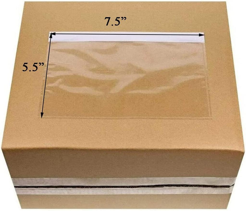 7.5'' X 5.5'' Packing Slip Envelope Pouches, Shipping Label Sleeves, Top Loading Packing List Mailing Envelopes