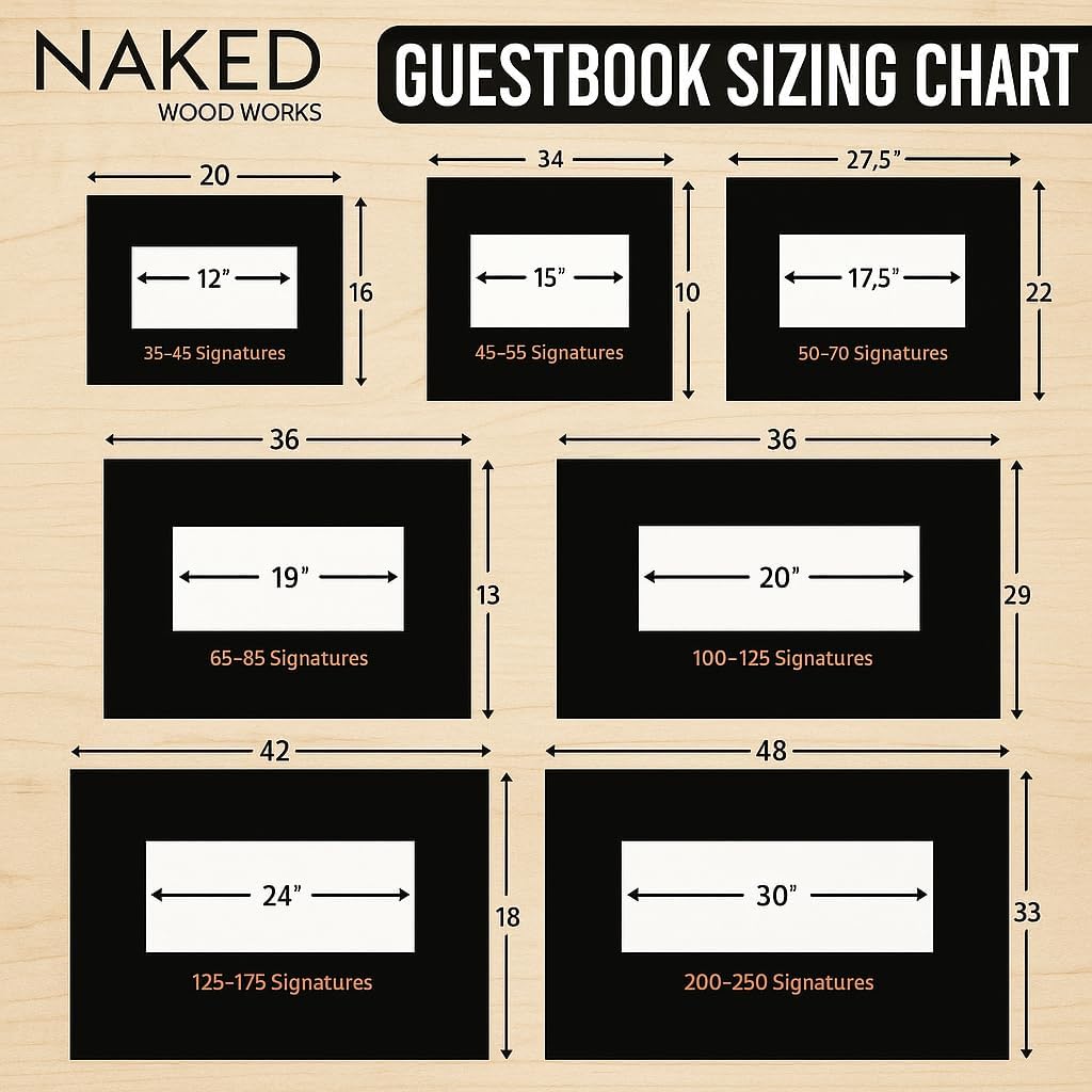 Personalized Wedding Guest Book Alternative - Unique Wedding Sign in Book with Custom Cut Last Name for Wedding