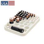 Plastic Divided Battery Organizer Insert, Coconut