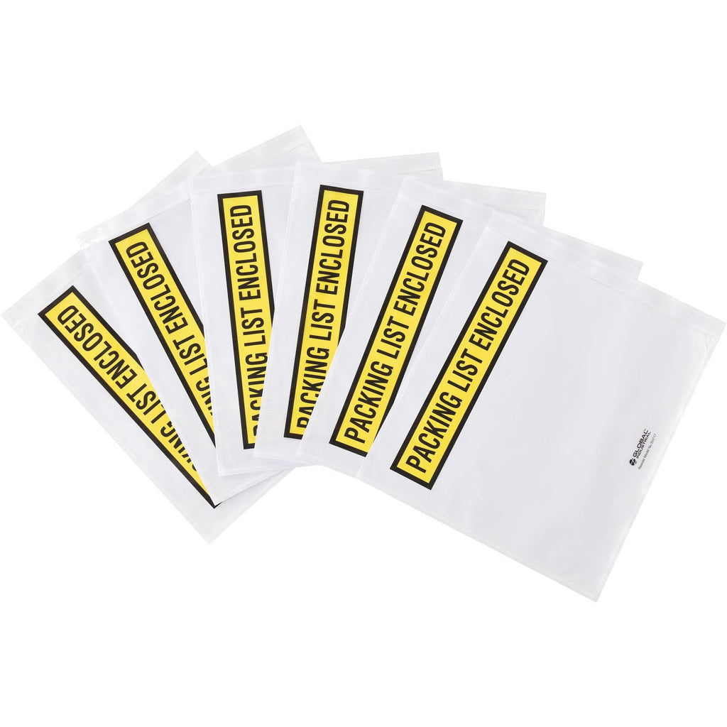Panel Face Envelopes, "Packing List Enclosed", 12"L x 10"W, Yellow, 500/Pack