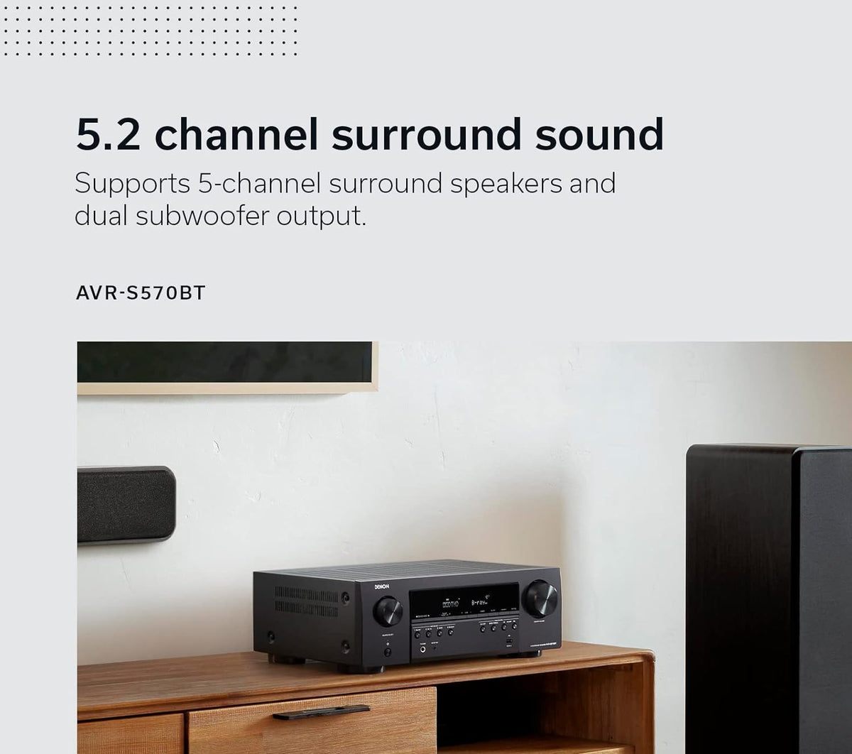 AVR-S570BT 5.2 Channel AV Receiver - 8K Ultra HD Audio & Video