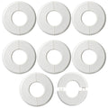 8 Pcs White Wall Split Flange, 2" ID 4-1/2" OD ABS Pipe Cover Plate