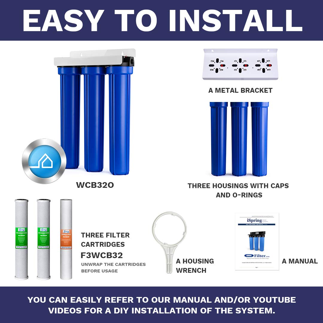 WCB32O Whole House Water Filter System, 3/4" Inlet/Outlet