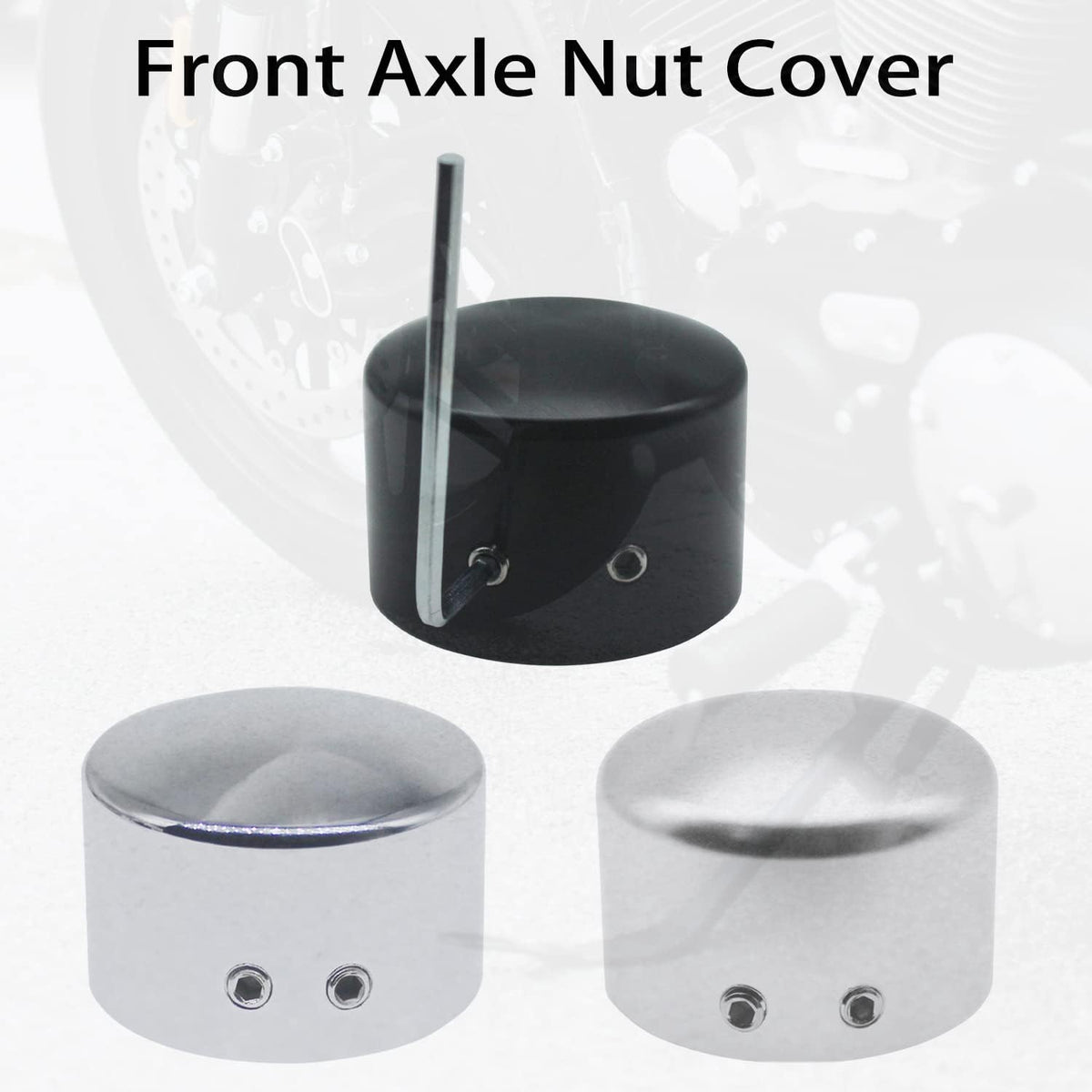 Front Axle Nut Cover Axle Caps for Softail Electra Road Glide Sportster (chrome)