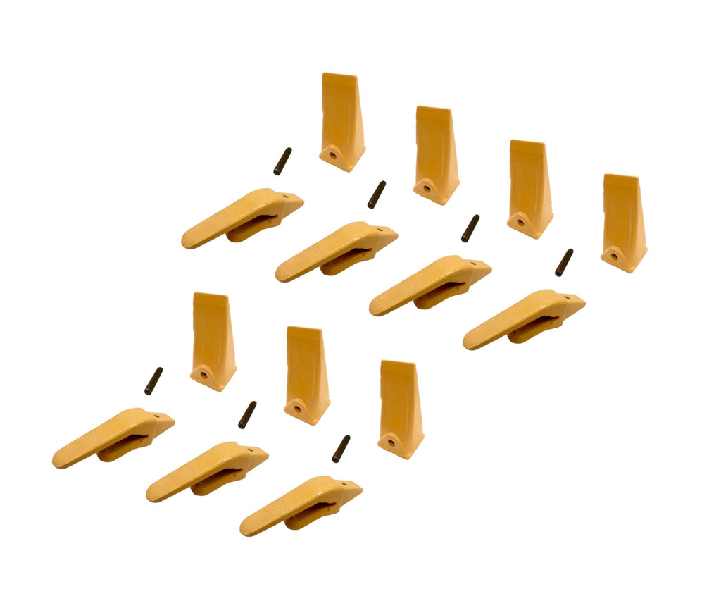 Mini Excavator Weld-on Bucket Adapters, Teeth and Pins Combo, 238-3204 3/4", 238-3202 SP, 238-3200, fits CAT VRS-50 (7)