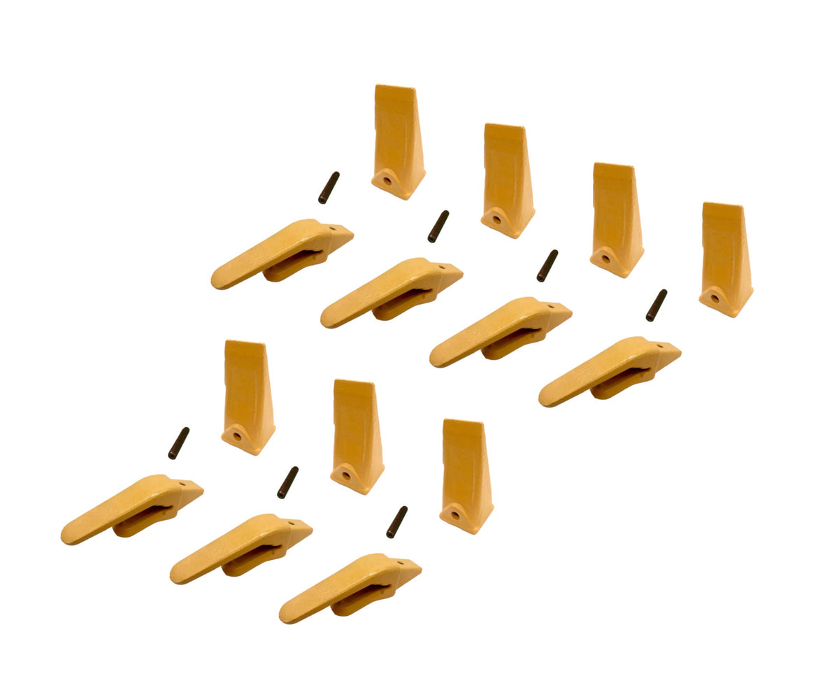 Mini Excavator Weld-on Bucket Adapters, Teeth and Pins Combo, 238-3204 3/4", 238-3202 SP, 238-3200, fits CAT VRS-50 (7)
