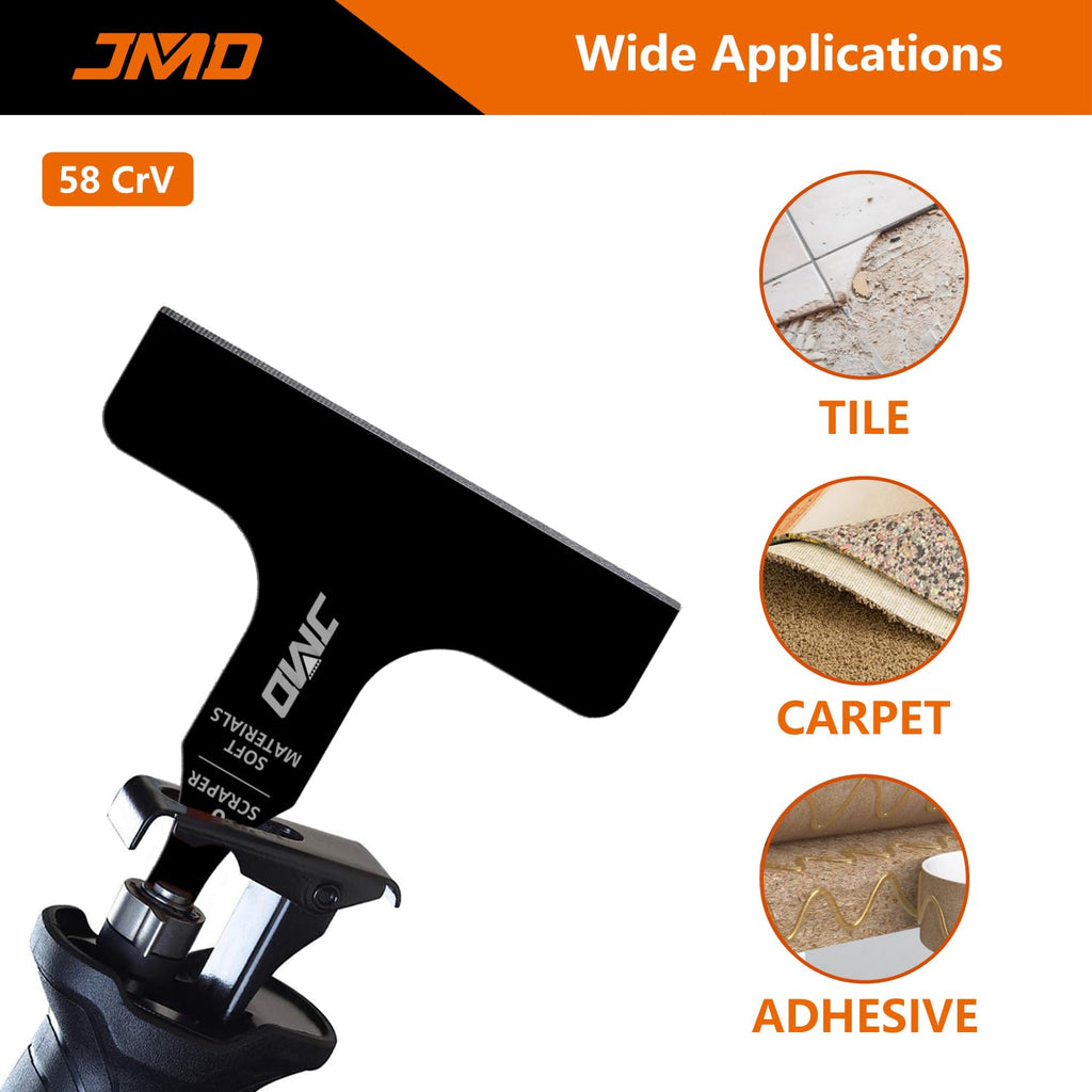 JMD 3-Piece Reciprocating Saw Scraper Blades Set, Scraping Tool Attachment
