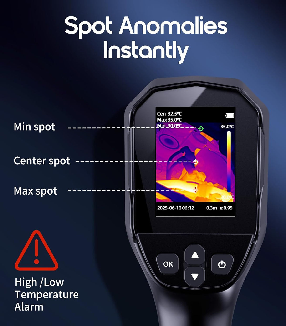 Thermal Camera, 240 x 240 TISR Resolution for Home Inspection