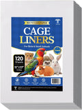 TORTO9 Cage Liner Sheets for Birds – 120 Pack, 11 x 17 in, 1.5 lb | Acid-Free & Non-Toxic Paper | Safe Pet Bedding