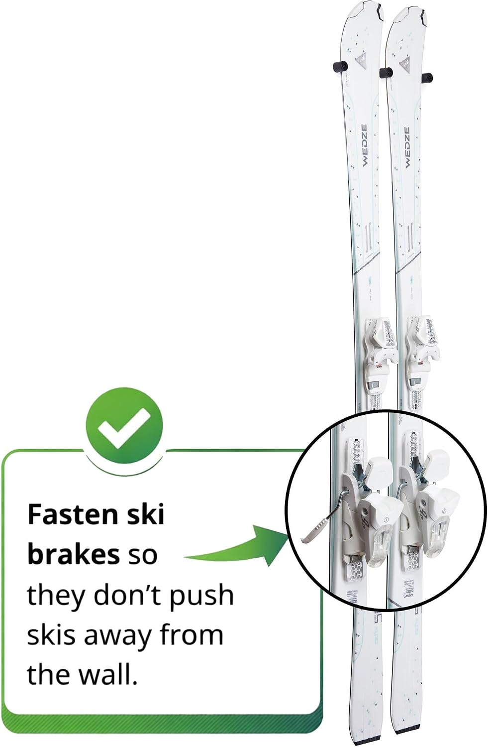 (8 PCS) Ski Wall Mount Storage, Edge-Safe hanger, Modern Vertical Rack | Floating Clip Hook Holder to Securely Store