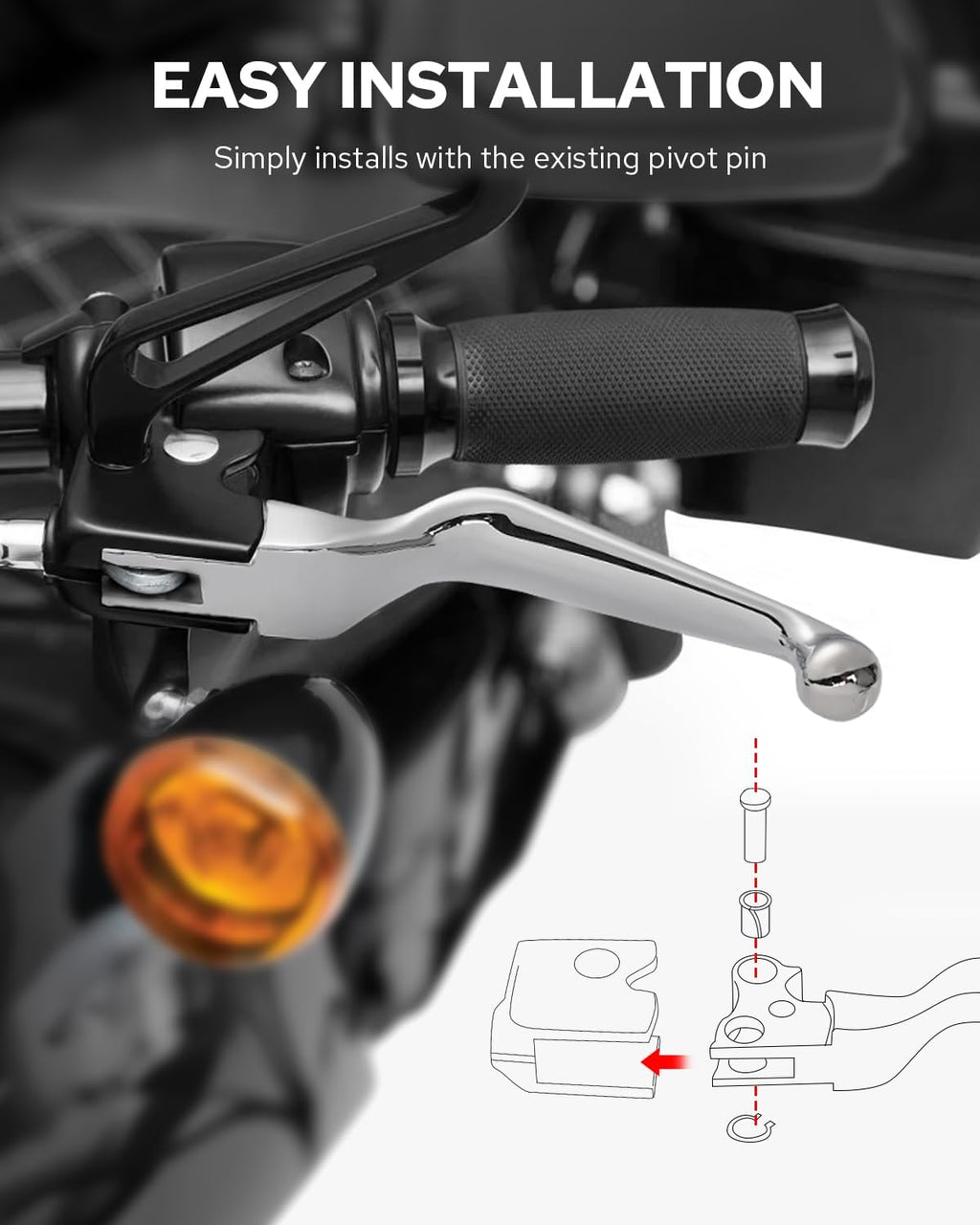 Amazicha Motorcycle Brake Clutch Lever Compatible with Harley '96-'03 XL, '96-'17 Dyna (Except '16-'17 FXDLS), '96-14 Softail and '96-'07 Touring Models (Chrome)