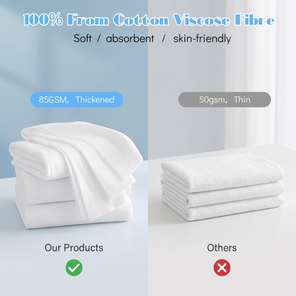 44 Pack Disposable Towel Set, Portable Thick Paper Towels