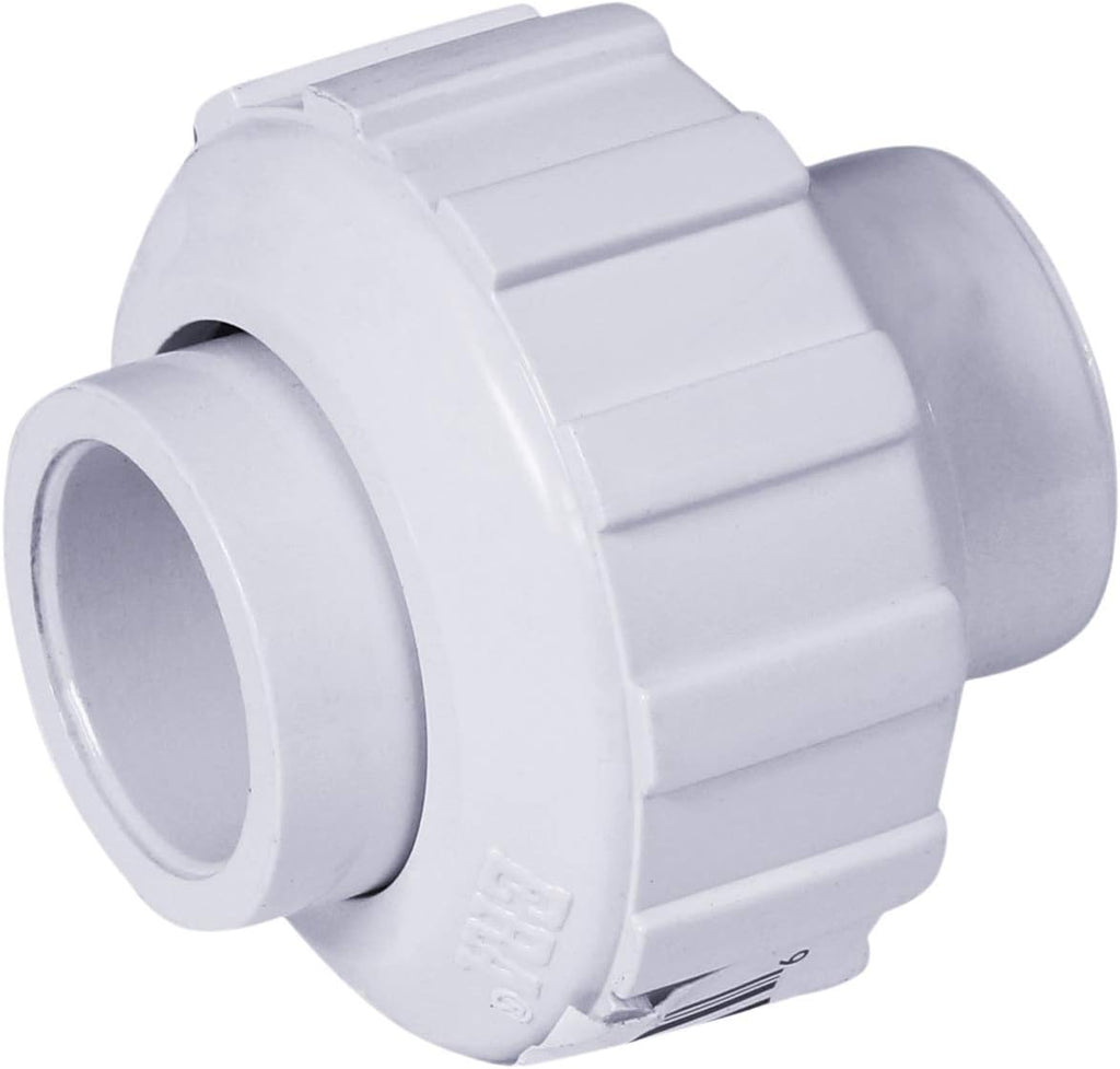 Midline Valve 597DV212 PVC Union Coupling Pipe Fitting 2-1/2'' Solvent Connections White Plastic