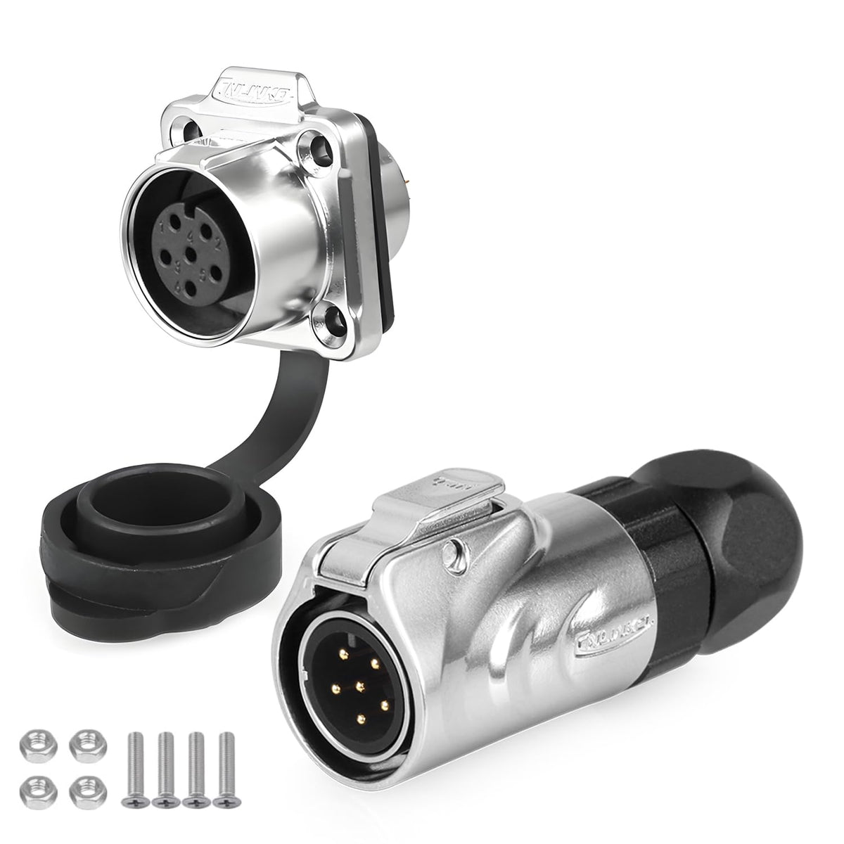CNLINKO LP12 6-Pin Metal Shell Waterproof Circular Connector M12