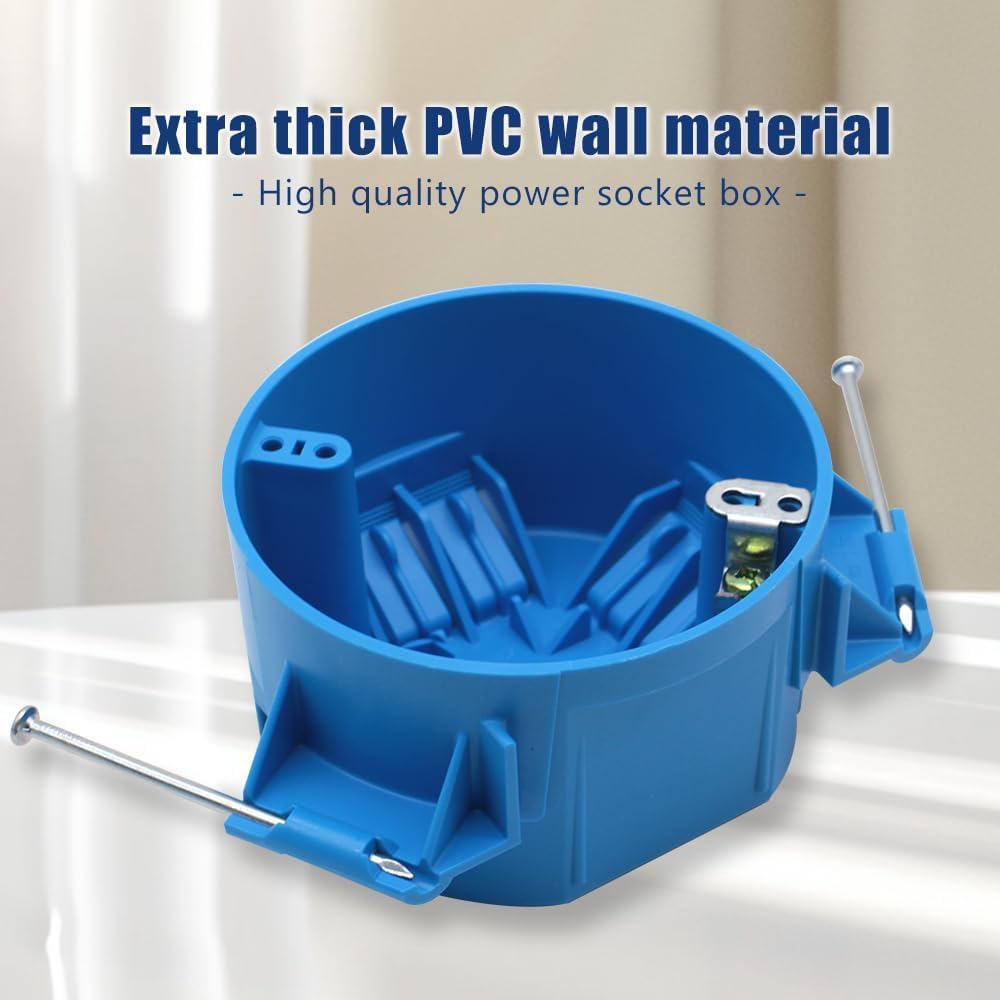 1 Gang PVC Round Ceiling Electrical Box, 4 in Dia, 1 Pack | Features 4" Dia with Grounding Lug and Screw; New Work 20