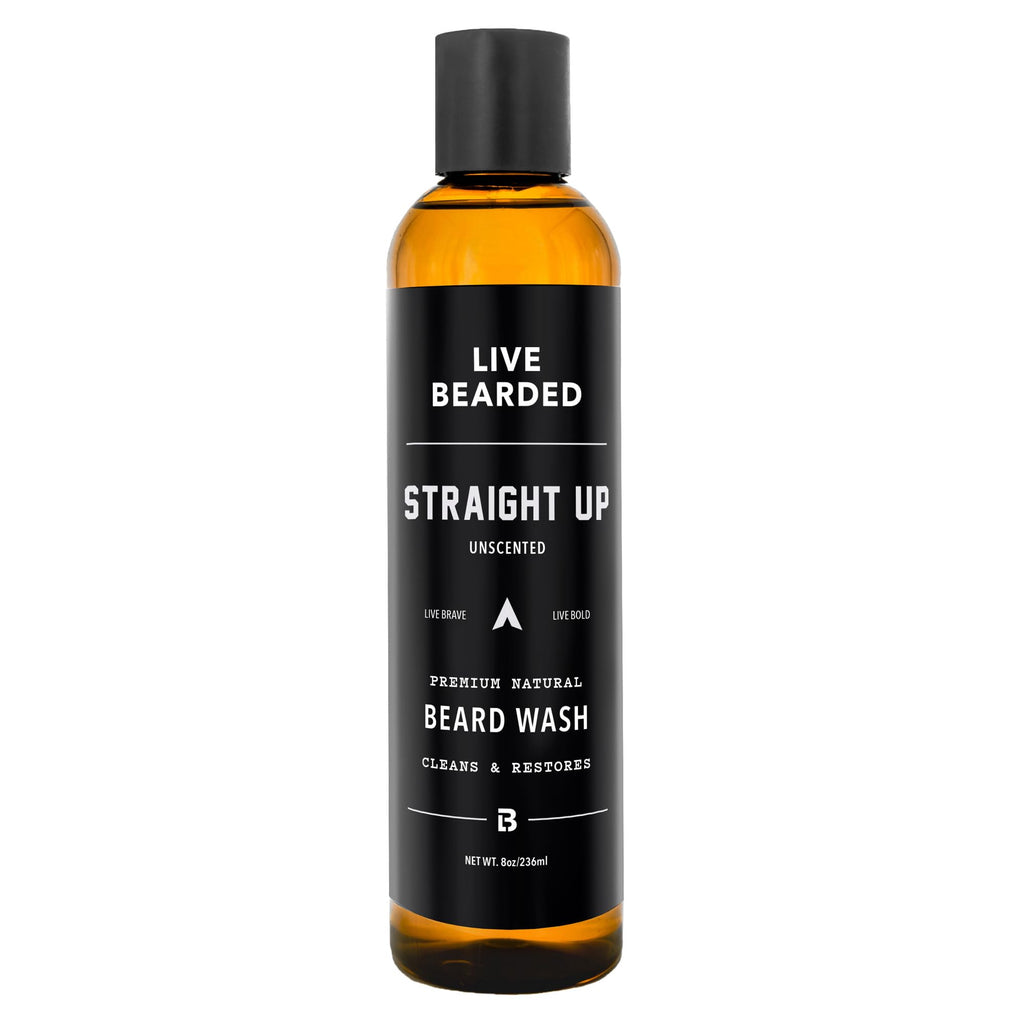 Water Based Beard Wash, Straight Up Unscented, 8 fl oz