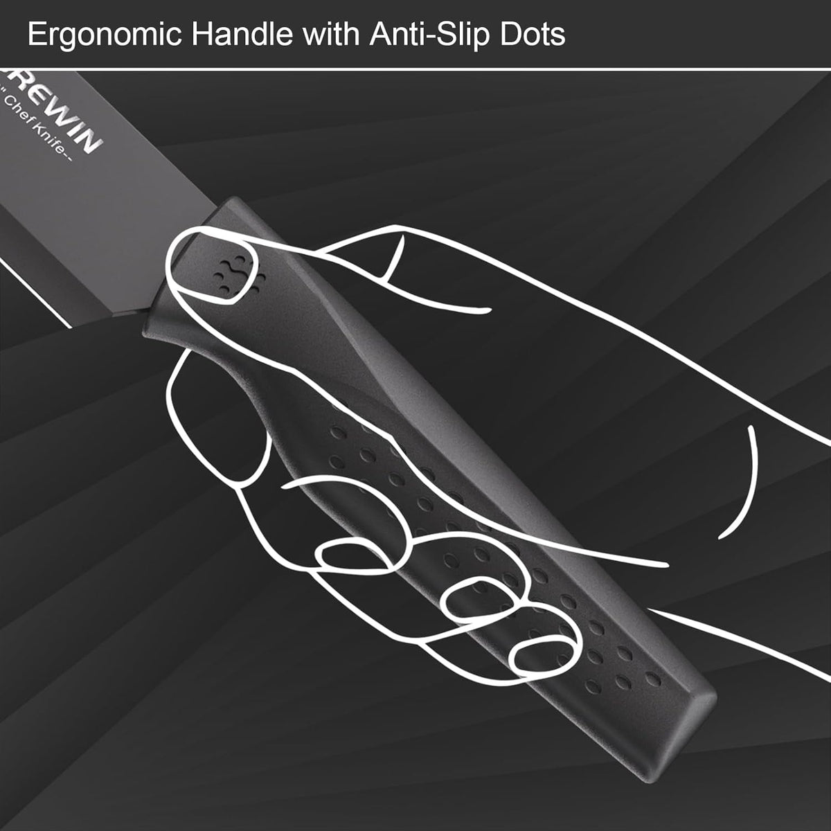 Knife Set, 8PC Kitchen Knife Set with Universal Block and Scissors