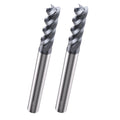 LU&MN Carbide Square End Mill, 4 Flute, 1/4", 2 Pieces