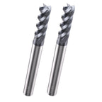 LU&MN Carbide Square End Mill, 4 Flute, 1/4", 2 Pieces