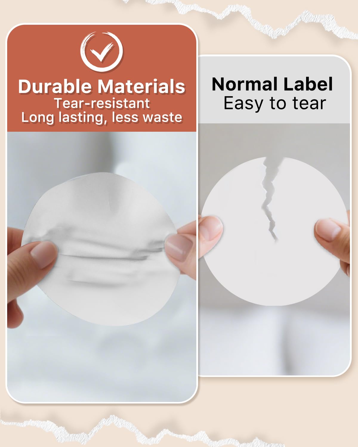 3 Inch White Circle Thermal Labels, Durable Round Thermal Label