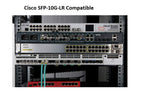 Elfcam - 2 Pack 10Gb SFP+ Transceiver Module, 10GBase-LR SFP+ Module 1310nm, LC/UPC Duplex Singlemode Connector (OS2), DDM10KM