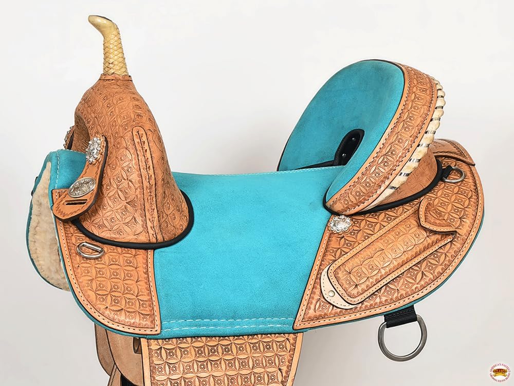 Western Barrel Saddle Treeless Oiled Leather Horse