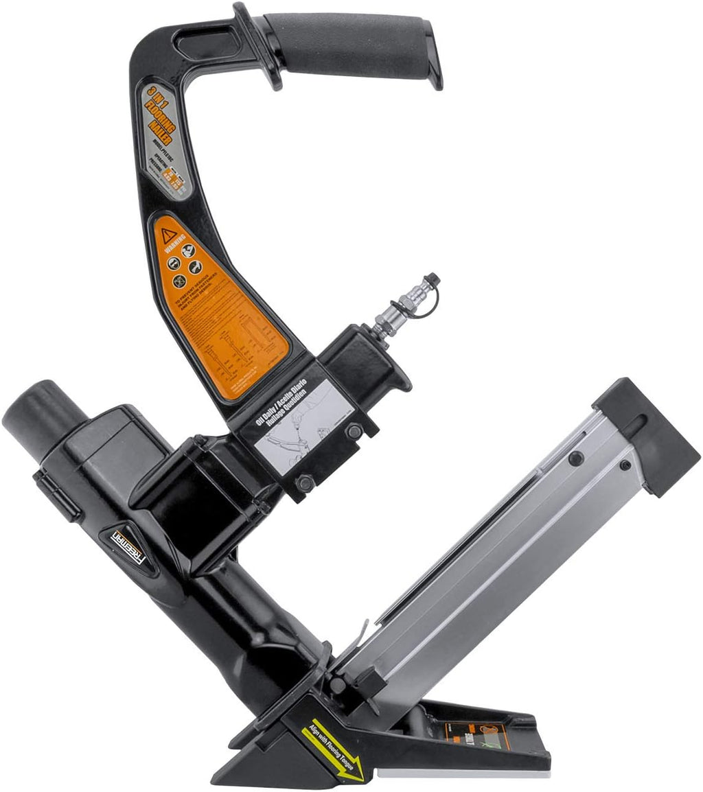 PFL618C Pneumatic 3-in-1 15.5-Gauge and 16-Gauge 2" Flooring Nailer/Stapler with Flooring Mallet and Interchangeable