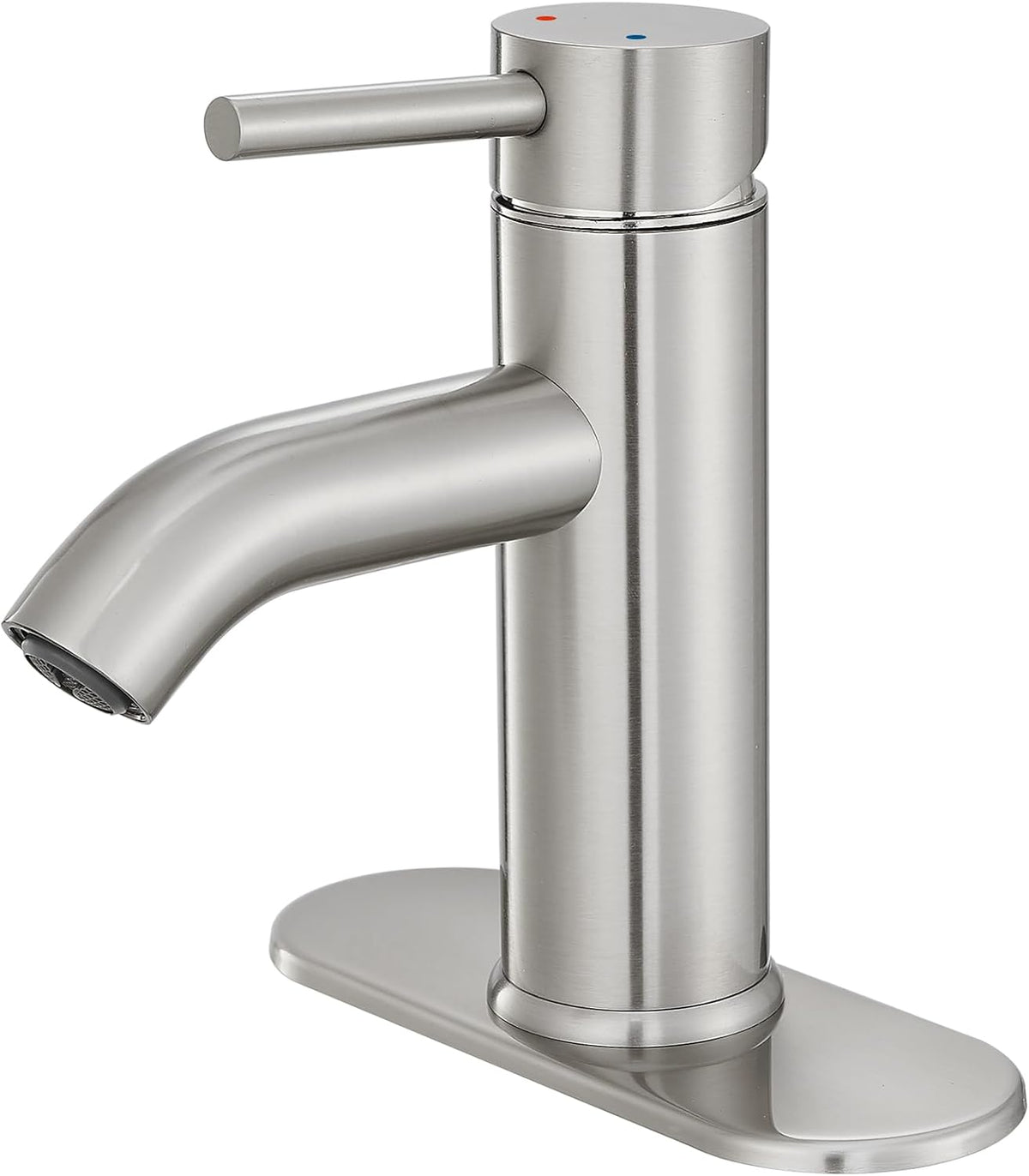 Bathroom Faucet Brushed Nickel Modern Single Hole Bathroom Sink Faucet with Single Handle Suitable for 1 or 3