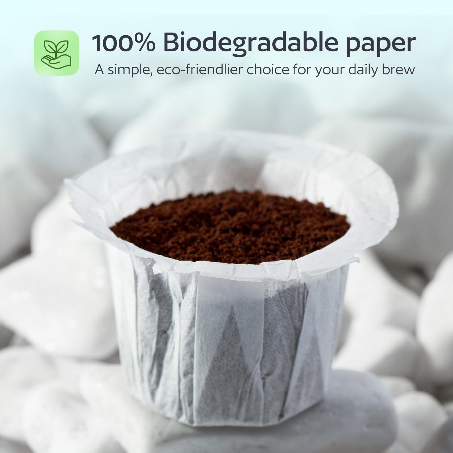 100 Disposable K Cup Filters for Keurig Reusable K Cups, Coffee Paper Liners for Refillable Pods, Smoother Coffee
