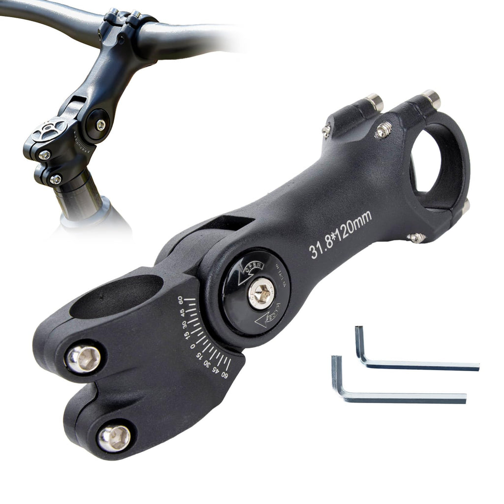 Adjustable Bike Stem 120mm Riser for MTB/E-Bike Commuting Cycling